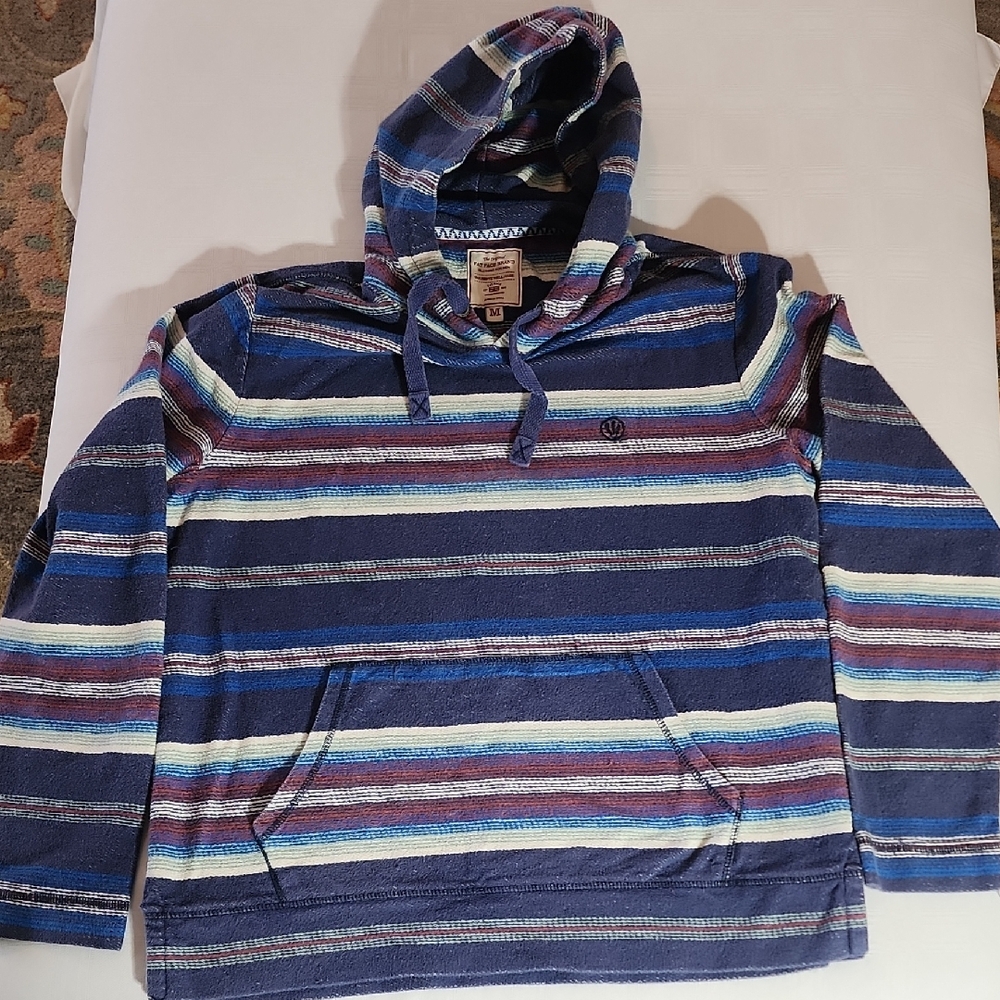 Fat Face Blue and Red Striped Hoodie